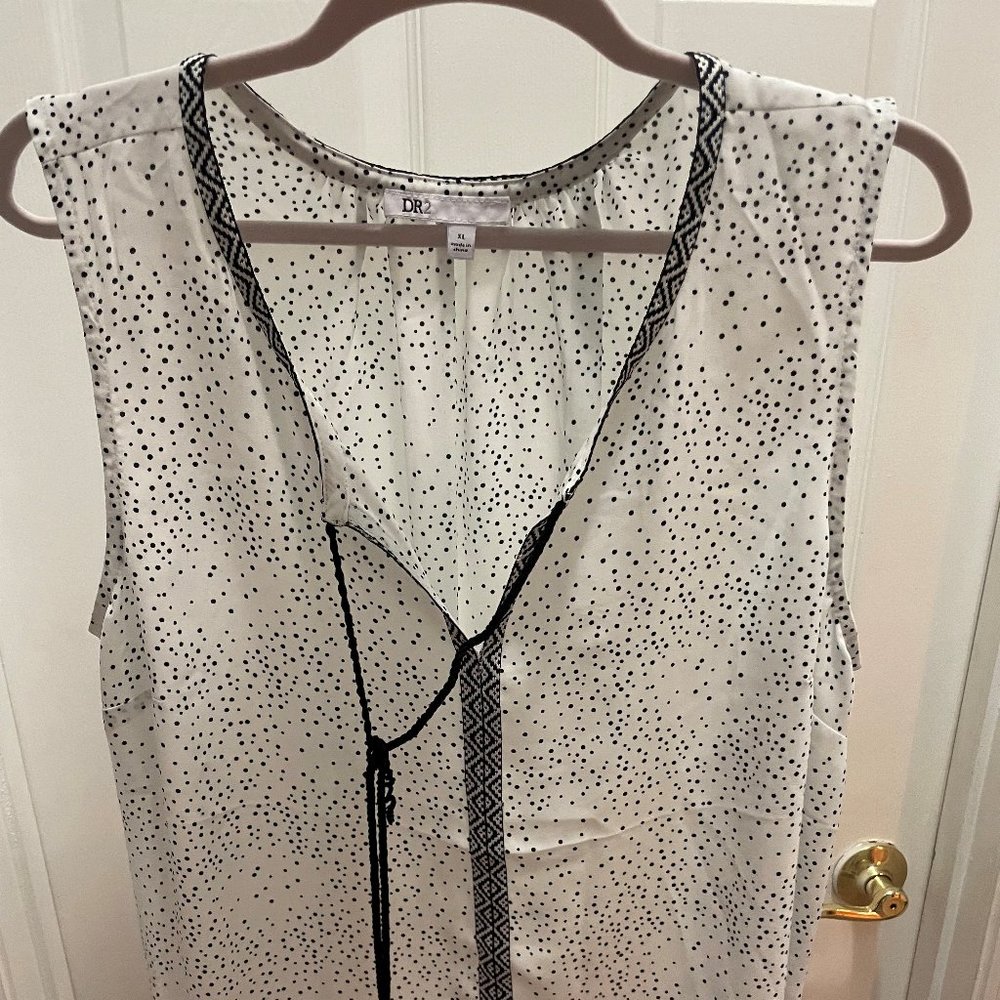 White and Black Polka Dot Blouse
